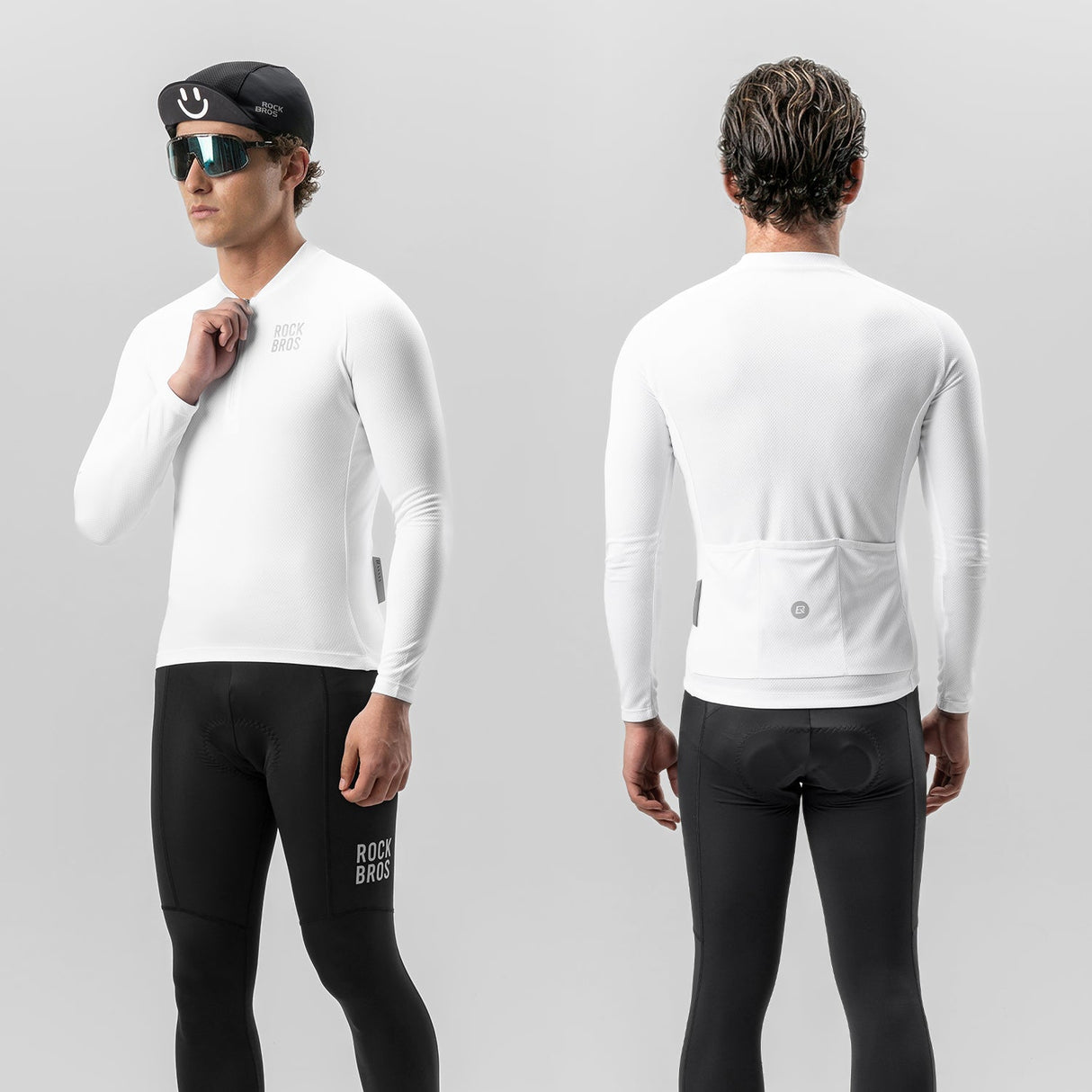 Fahrradtrikot Langarm mit kurzem Frontreißverschluss 9