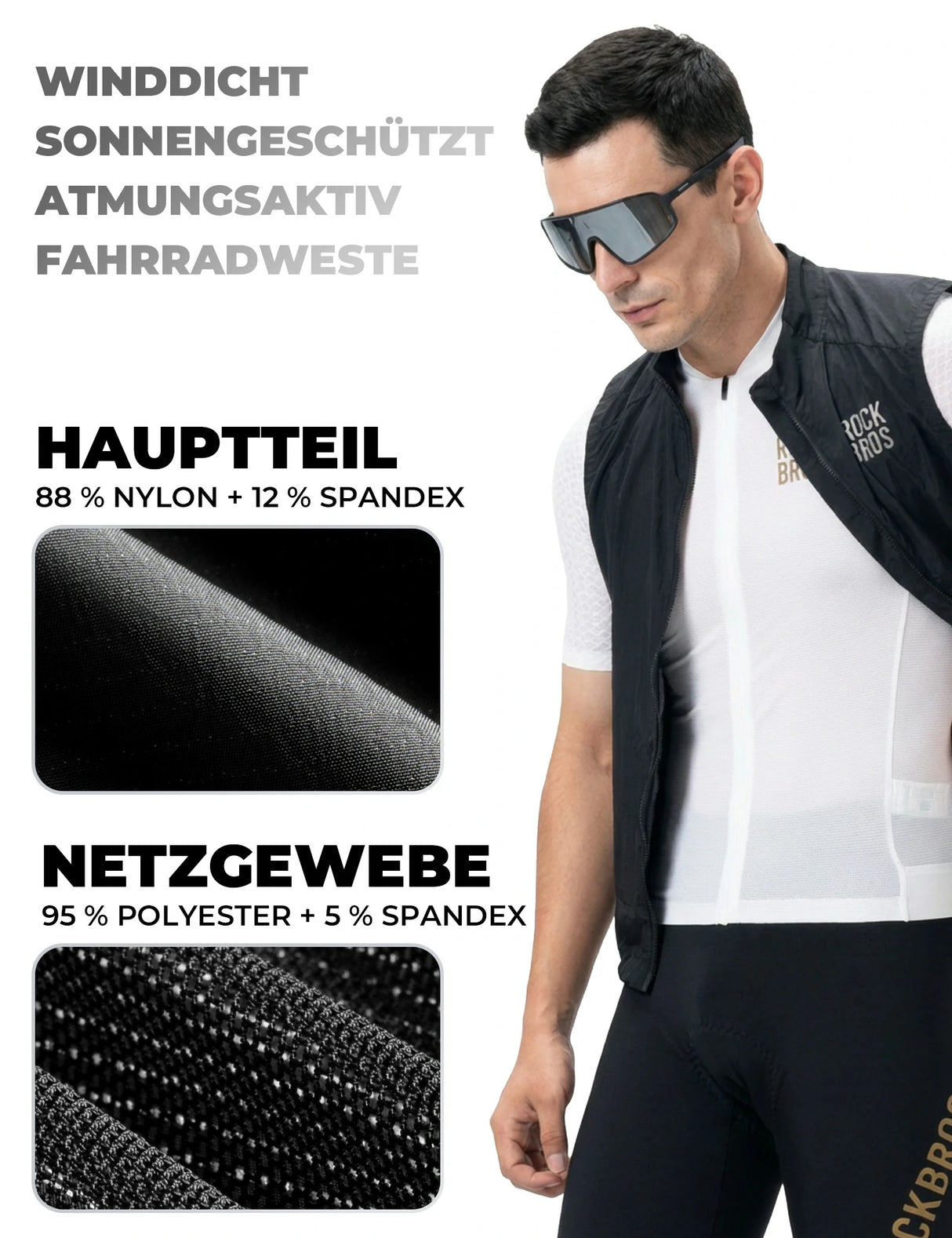 Fahrradweste Winddicht & Sonnengeschützt – Leicht, Atmungsaktiv & Schnelltrocknend