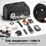 faltbare einteiler-gepäckträgertasche in schwarz