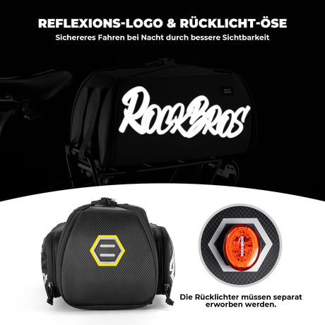 faltbare einteiler-gepäckträgertasche in schwarz