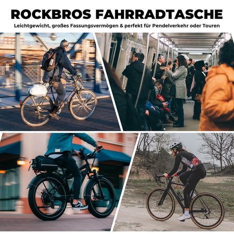 faltbare einteiler-gepäckträgertasche in schwarz