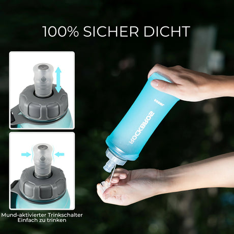 ROCKBROS Faltbare Fahrrad‑Trinkflasche – Auslaufsicher, BPA‑frei, leicht