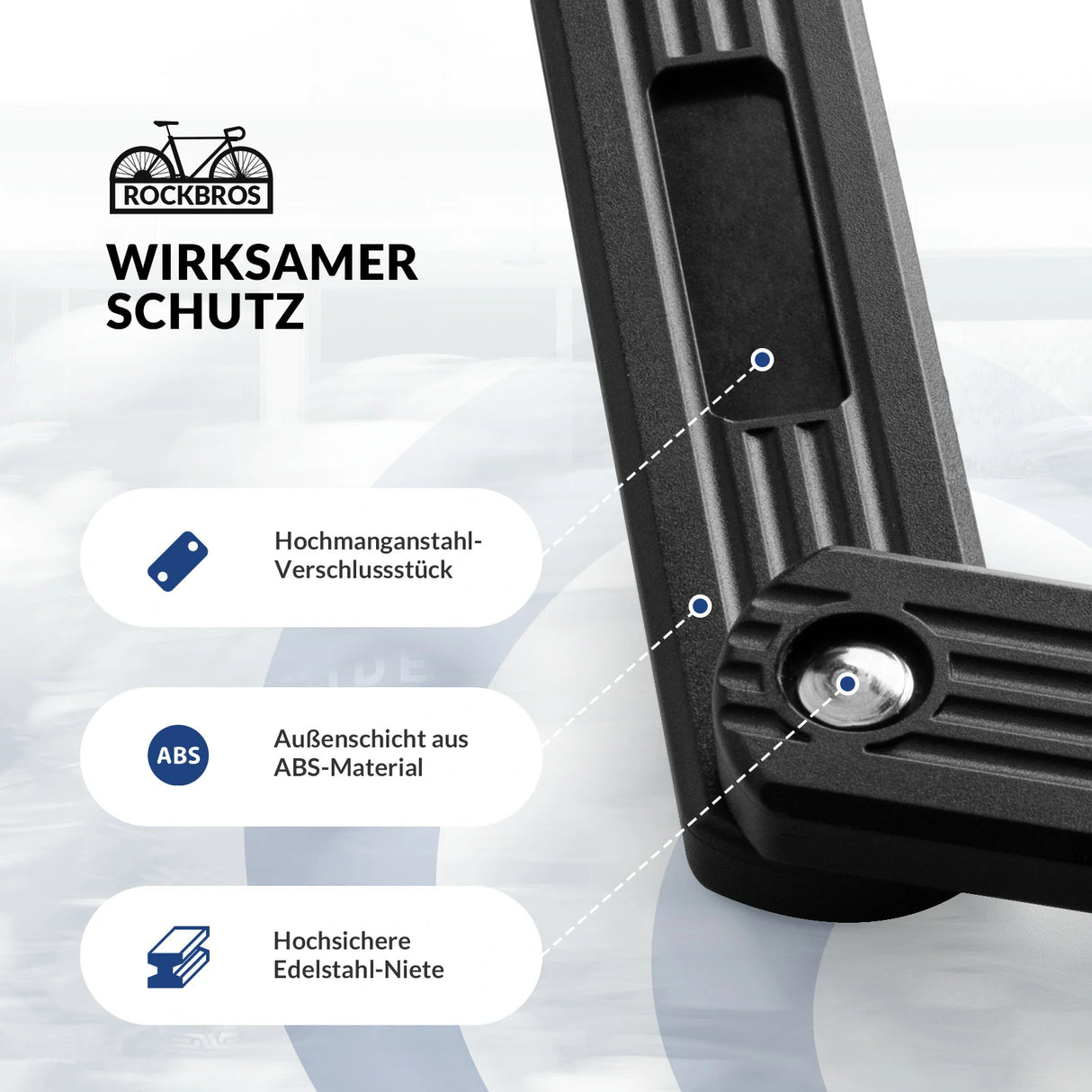 Faltschloss Fahrrad – 65 cm mit Halterung