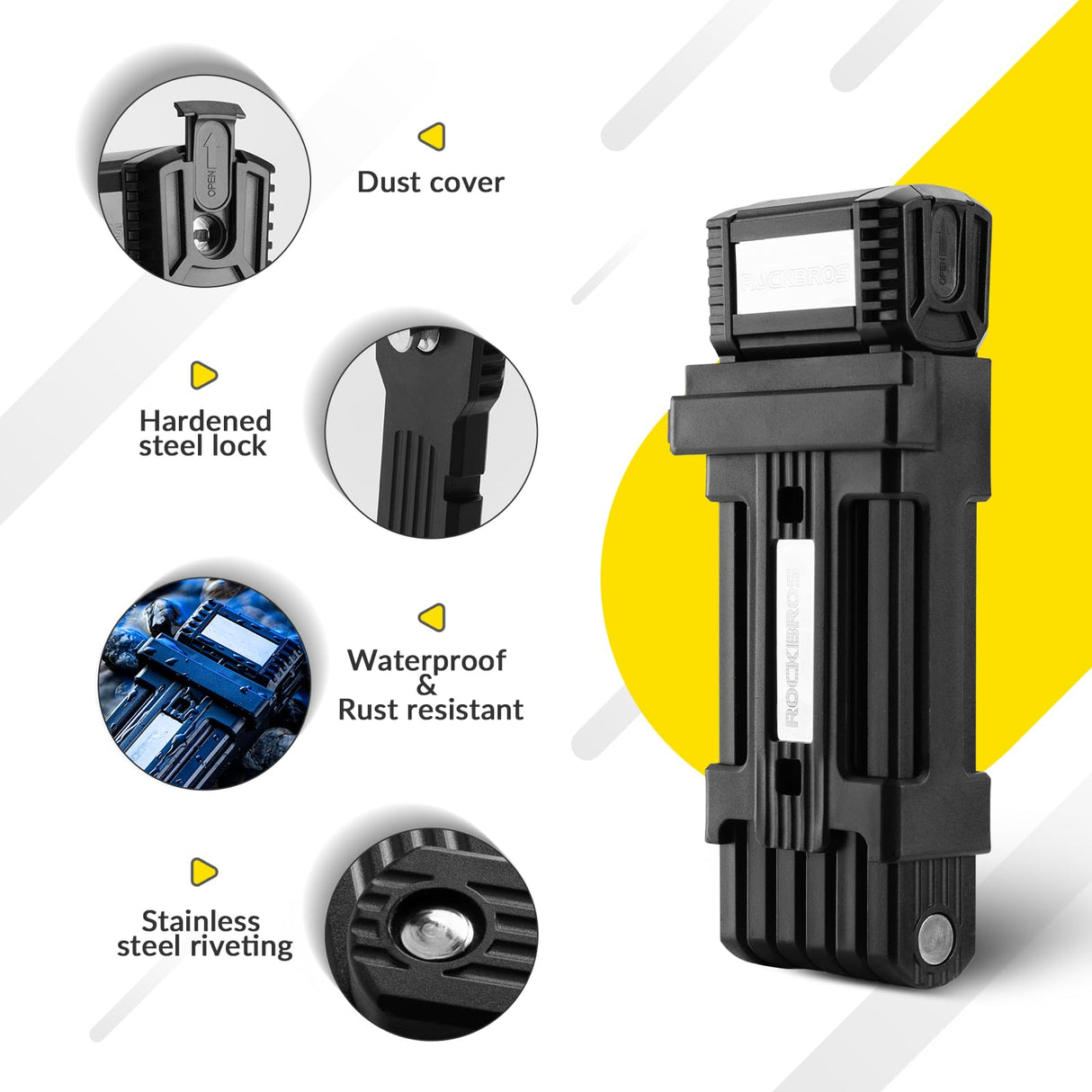 Faltschloss Fahrrad 88cm – Fahrradschloss mit Halterung