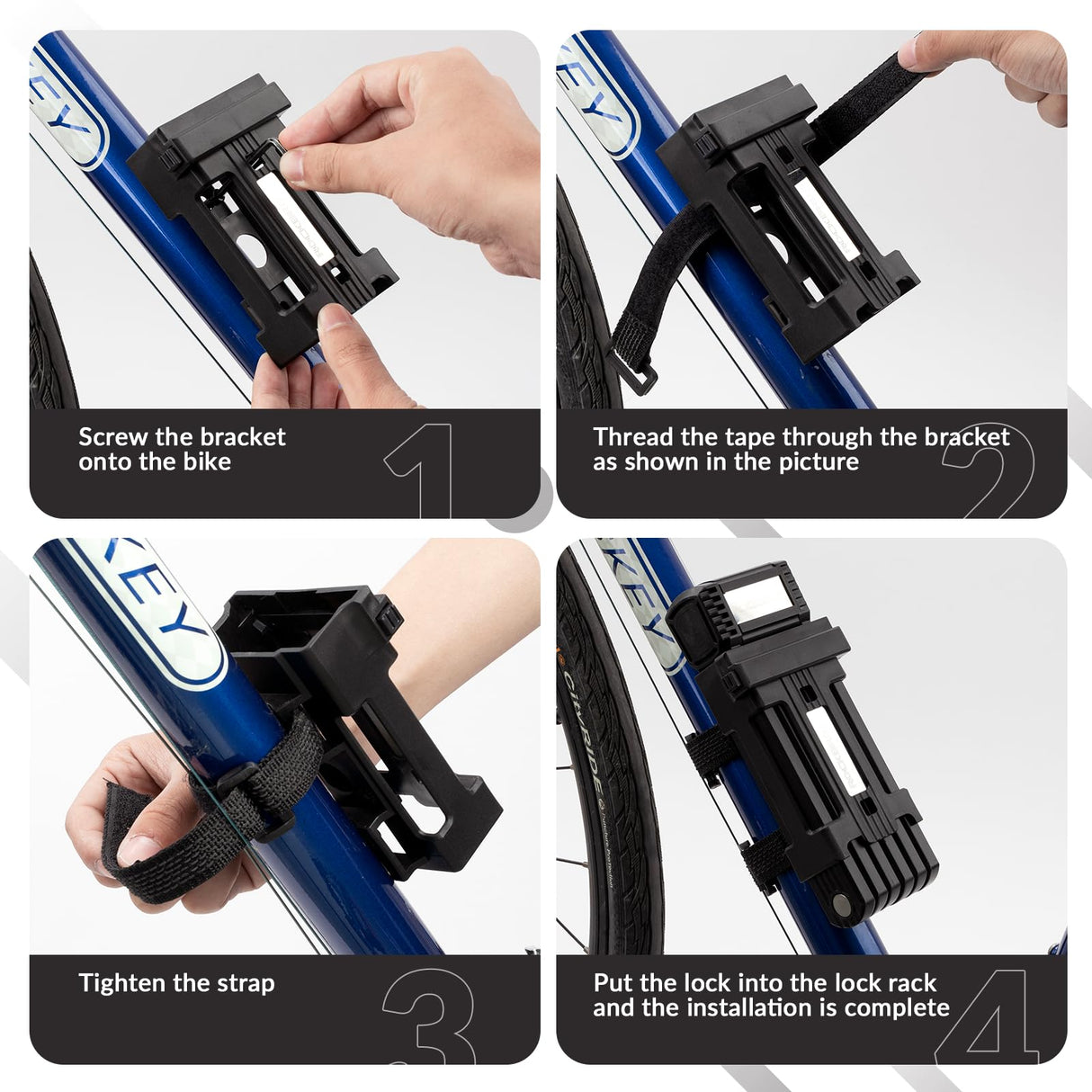 Faltschloss Fahrrad 88cm – Fahrradschloss mit Halterung