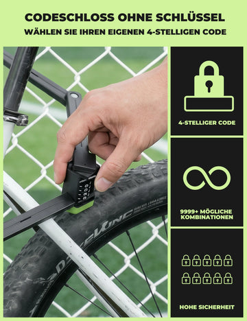 Faltschloss Fahrrad Diebstahlsicher, 8mm Extradicker Stahl, 120cm – ROCKBROS-DE