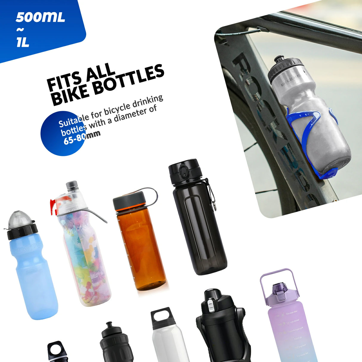 Fahrrad‑Flaschenhalter – 2er‑Pack, Leichtgewicht & 5 Farben