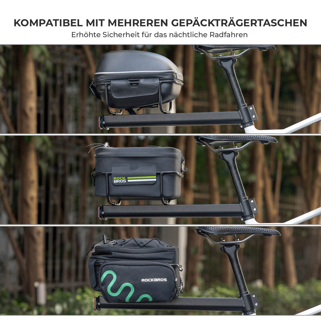 ROCKBROS Gepäckträgertasche – Wasserfest & Schnellspanner-Design mit Halterung