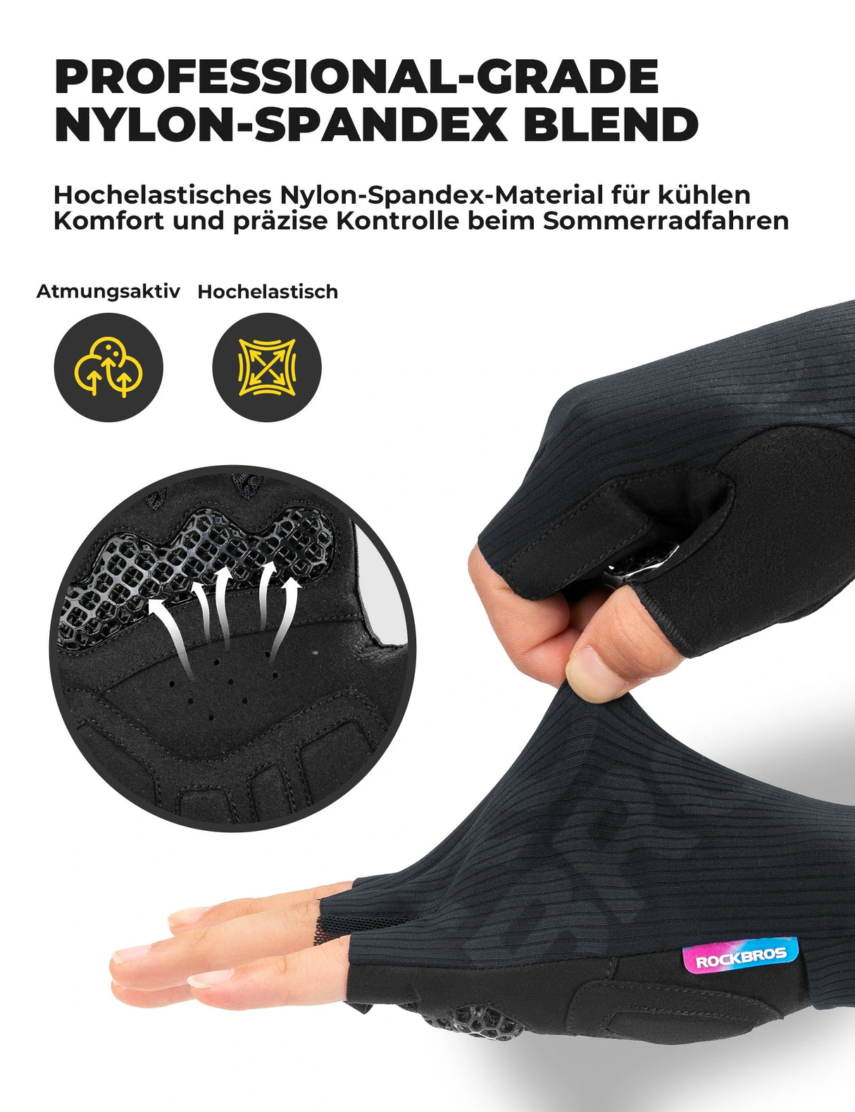 Halbfinger‑Fahrradhandschuhe Sommer – Elastisch, atmungsaktiv & dämpfend