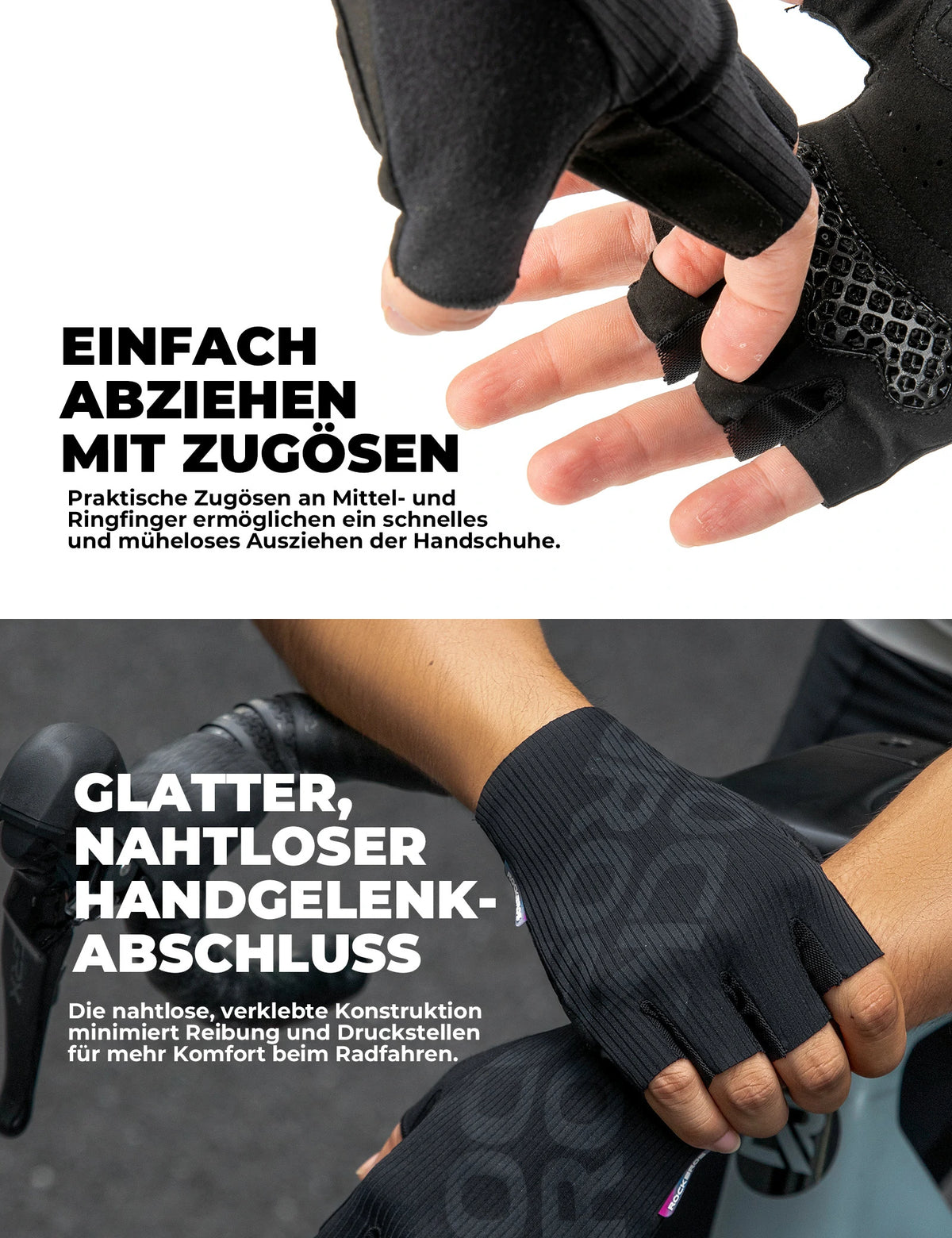 radfahrer handschuhe sommer Halbfinger-Fahrradhandschuhe Sommer Elastisch & Atmungsaktiv, Anti-Rut – ROCKBROS-DE