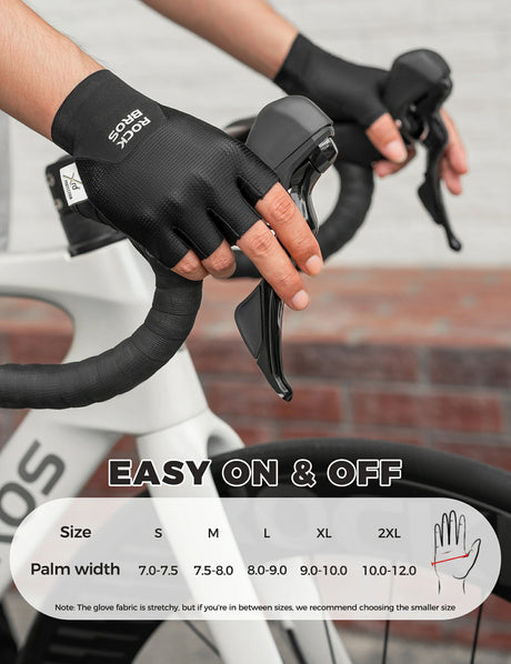ROCKBROS Halbfinger Fahrradhandschuhe – Mit PORON XRD® Polster, Herren & Damen