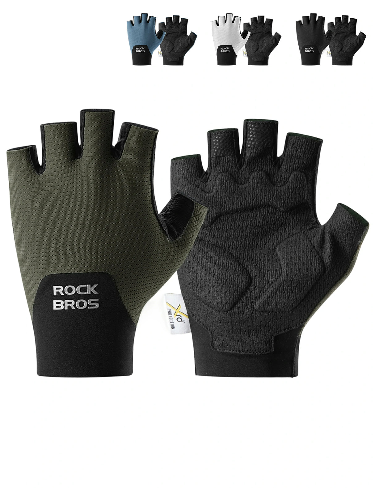 ROCKBROS Halbfinger Fahrradhandschuhe – Mit PORON XRD® Polster, Herren & Damen