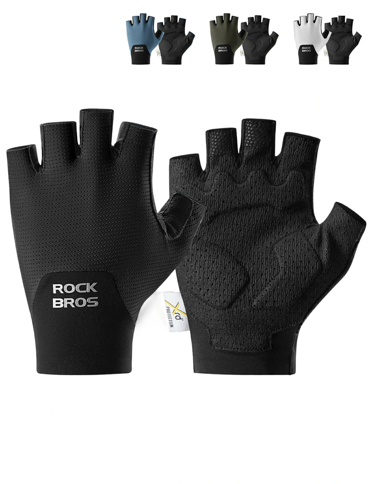 ROCKBROS Halbfinger Fahrradhandschuhe – Mit PORON XRD® Polster, Herren & Damen
