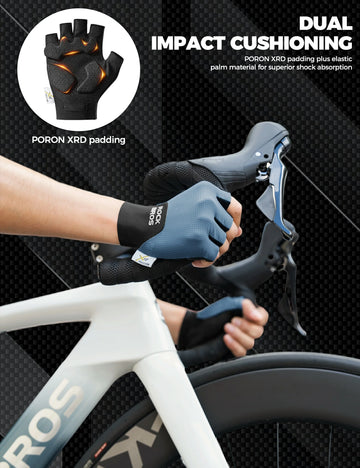 fahrradhandschuhe halbfinger test Half-finger cycling gloves with PORON XRD padding – ROCKBROS-DE