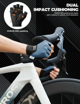 ROCKBROS Halbfinger Fahrradhandschuhe – Mit PORON XRD® Polster, Herren & Damen