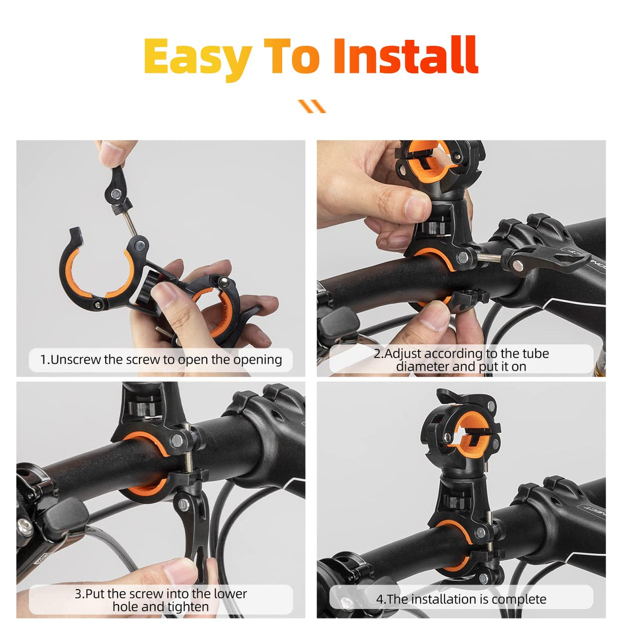 Halterung für Taschenlampe – Universell für Lenkerdurchmesser 20–35 mm