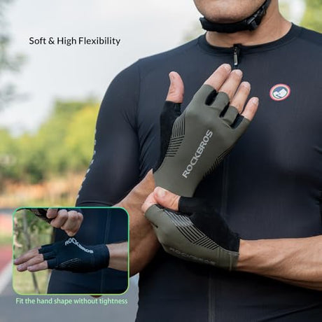 ROCKBROS Handschuhe Fahrrad Sommer – Fingerlos, atmungsaktiv & stoßdämpfend