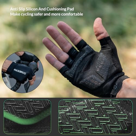 ROCKBROS Handschuhe Fahrrad Sommer – Fingerlos, atmungsaktiv & stoßdämpfend