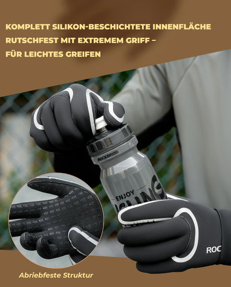 ROCKBROS Handschuhe Fahrrad Winter – Wasserdicht & winddicht, für Damen & Herren