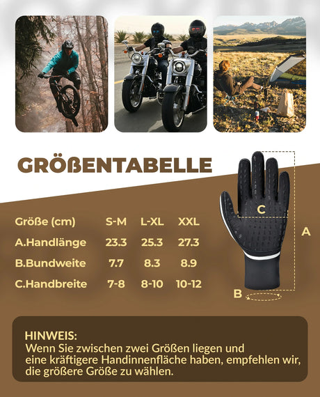 ROCKBROS Handschuhe Fahrrad Winter – Wasserdicht & winddicht, für Damen & Herren