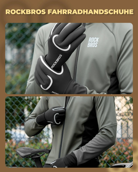 ROCKBROS Handschuhe Fahrrad Winter – Wasserdicht & winddicht, für Damen & Herren