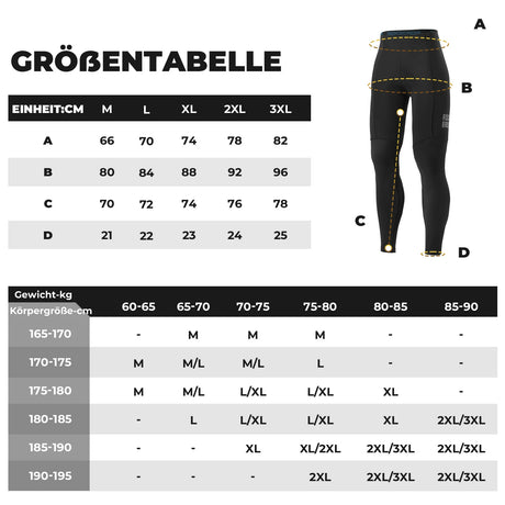 Herren Fahrradhose – 3D‑Ergonomischer Schnitt, 6‑Zonen‑Polsterung