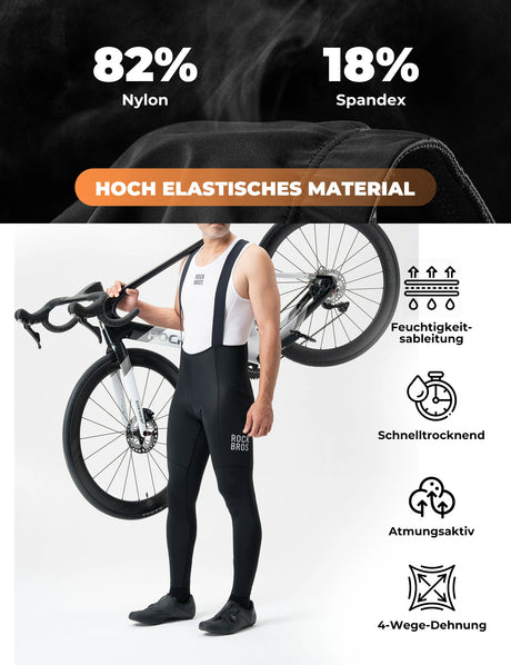 Herren Fahrradhose mit Träger – Hochdehnbar, atmungsaktiv & reflektierend