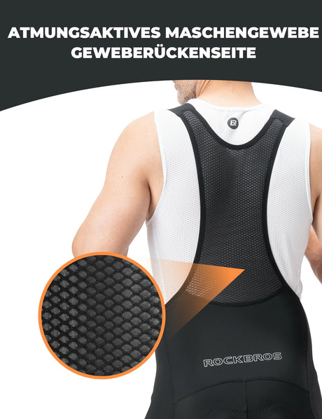 Herren Fahrradhose mit Träger – Hochdehnbar, atmungsaktiv & reflektierend