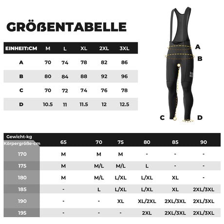 Herren Fahrradhose mit Träger – Hochdehnbar, atmungsaktiv & reflektierend