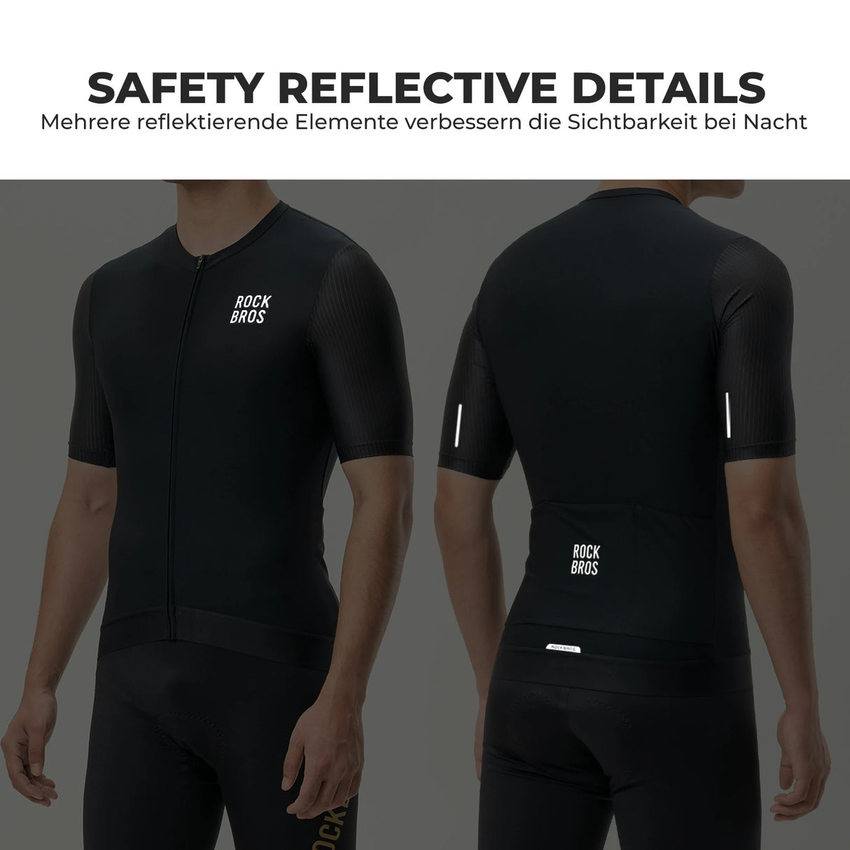 Herren Fahrradtrikot Kurzarm – Atmungsaktiv & Reflektierend