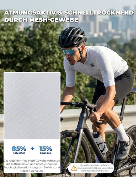 Entdecke das ROCKBROS Herren Kurzarm Fahrradtrikot: Deine perfekte Symbiose aus Performance, Komfort und cleverem Design.
