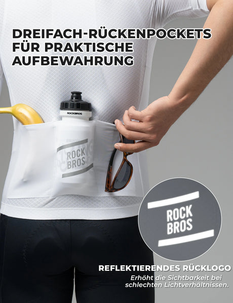 Entdecke das ROCKBROS Herren Kurzarm Fahrradtrikot: Deine perfekte Symbiose aus Performance, Komfort und cleverem Design.