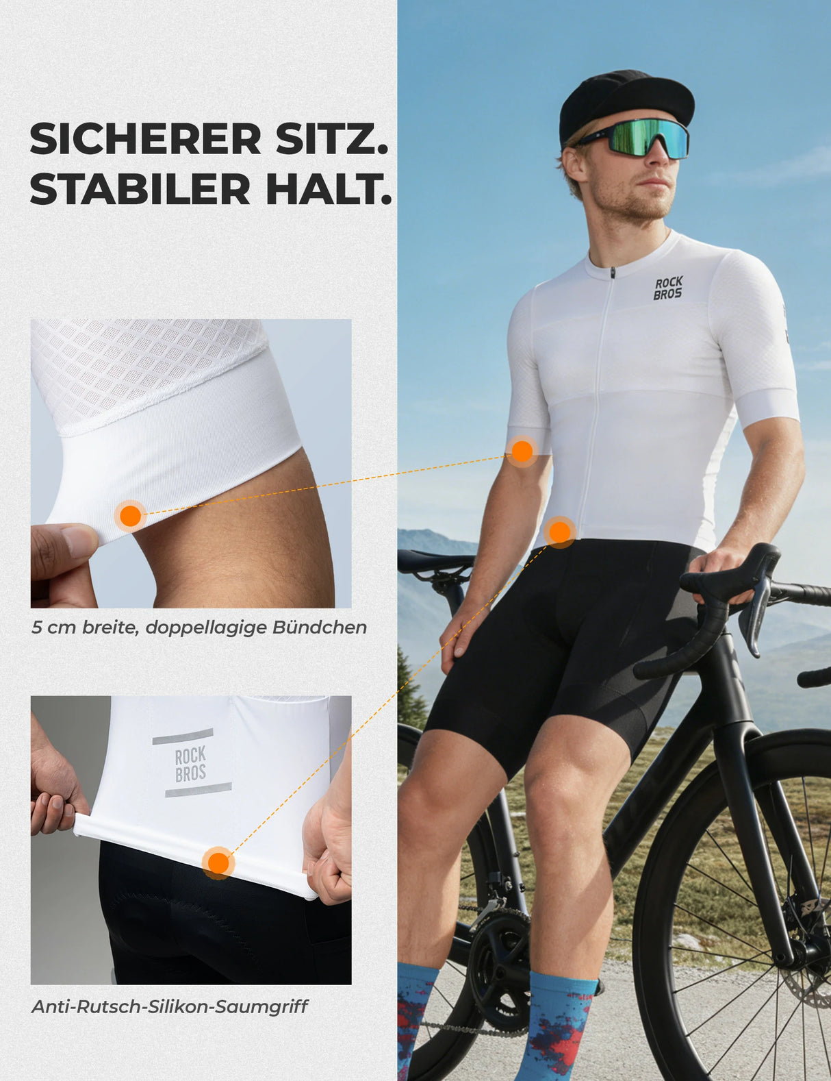 Entdecke das ROCKBROS Herren Kurzarm Fahrradtrikot: Deine perfekte Symbiose aus Performance, Komfort und cleverem Design.