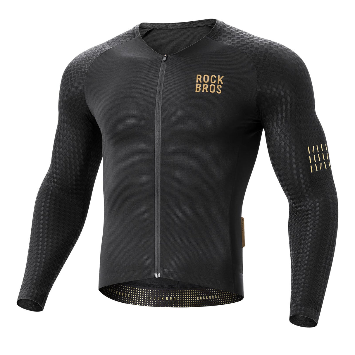 ROCKBROS Herren Langarm-Radtrikot – Atmungsaktiv & Reflektierend mit 3D-Schnitt