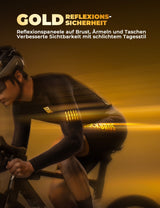 ROCKBROS Herren Langarm-Radtrikot – Atmungsaktiv & Reflektierend mit 3D-Schnitt