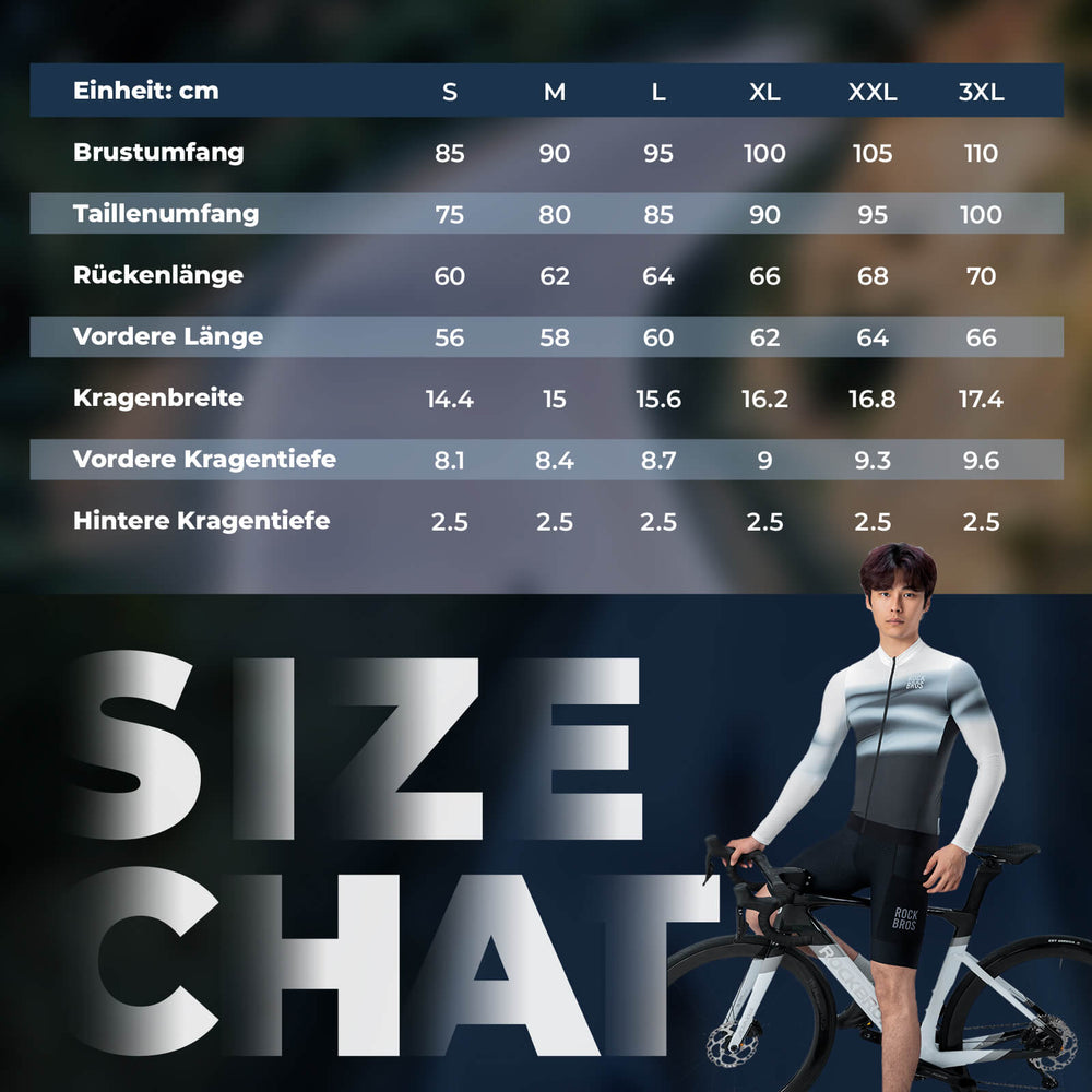 Herren Langarm Hochleistungs-Radtrikot Jersey Schnell Trocknend für MTB Rennrad