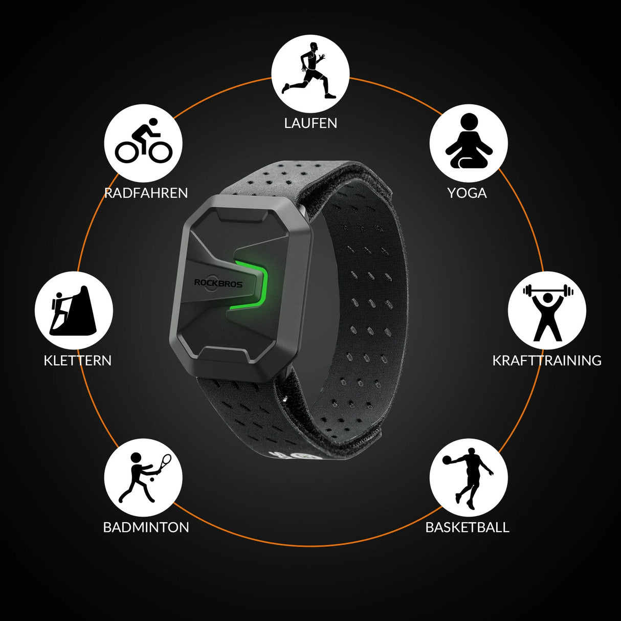 Herzfrequenzmesser Armband, Bluetooth ANT+