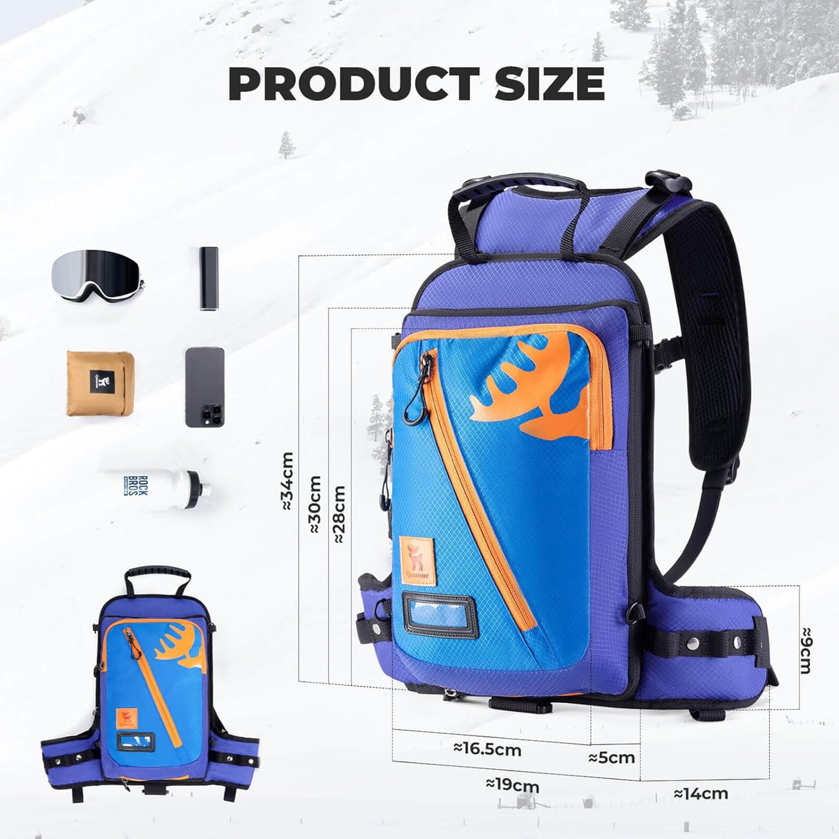Qunature Kinder Ski-Trainingsrucksack mit Gurt
