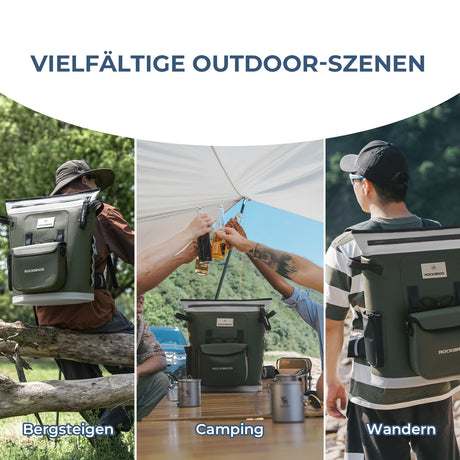 ROCKBROS Kühltasche 18 L – Thermo‑isoliert, 68 h Kühlung, für Picknick & Reise