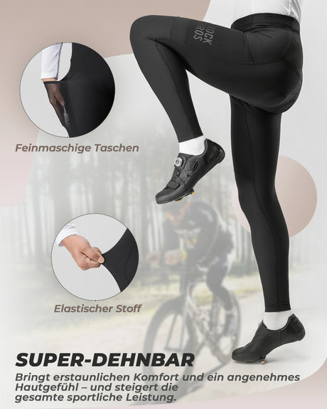 Lange Fahrradhose für Herren – Thermo, 3D‑gepolstert, elastisch