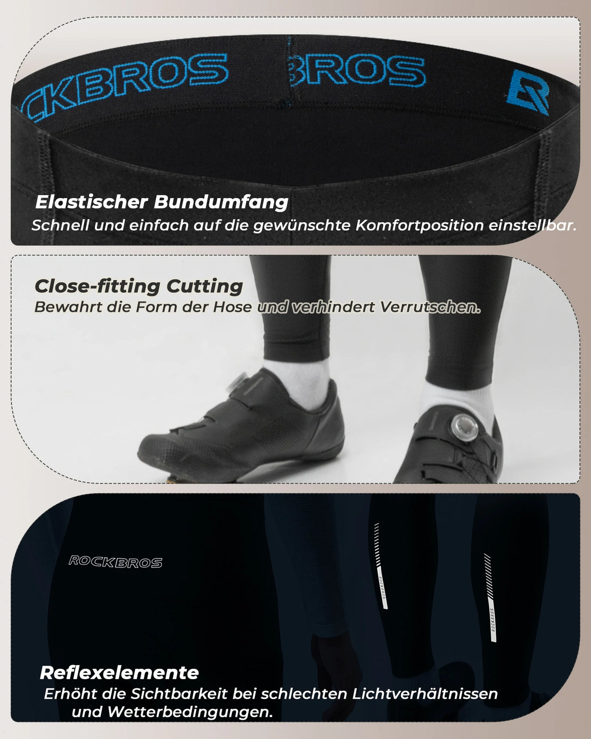 Lange Fahrradhose für Herren – Thermo, 3D‑gepolstert, elastisch