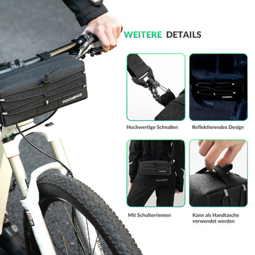 große lenkertasche Lenkertasche Fahrrad Vorne Große Kapazität 2L mit Abnehmbarer Schulter – ROCKBROS-DE