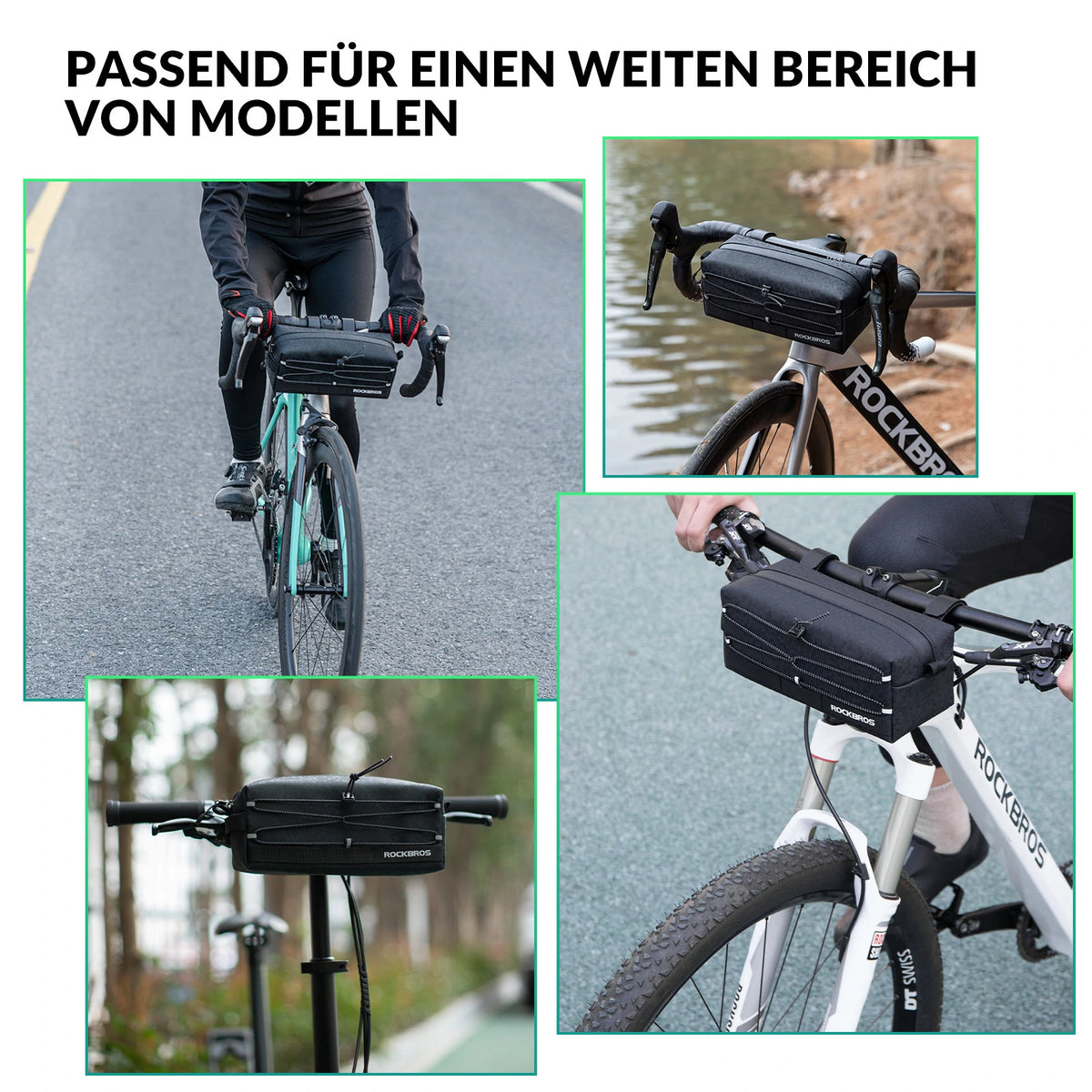 mountainbike tasche vorne Lenkertasche Fahrrad Vorne Große Kapazität 2L mit Abnehmbarer Schulter – ROCKBROS-DE