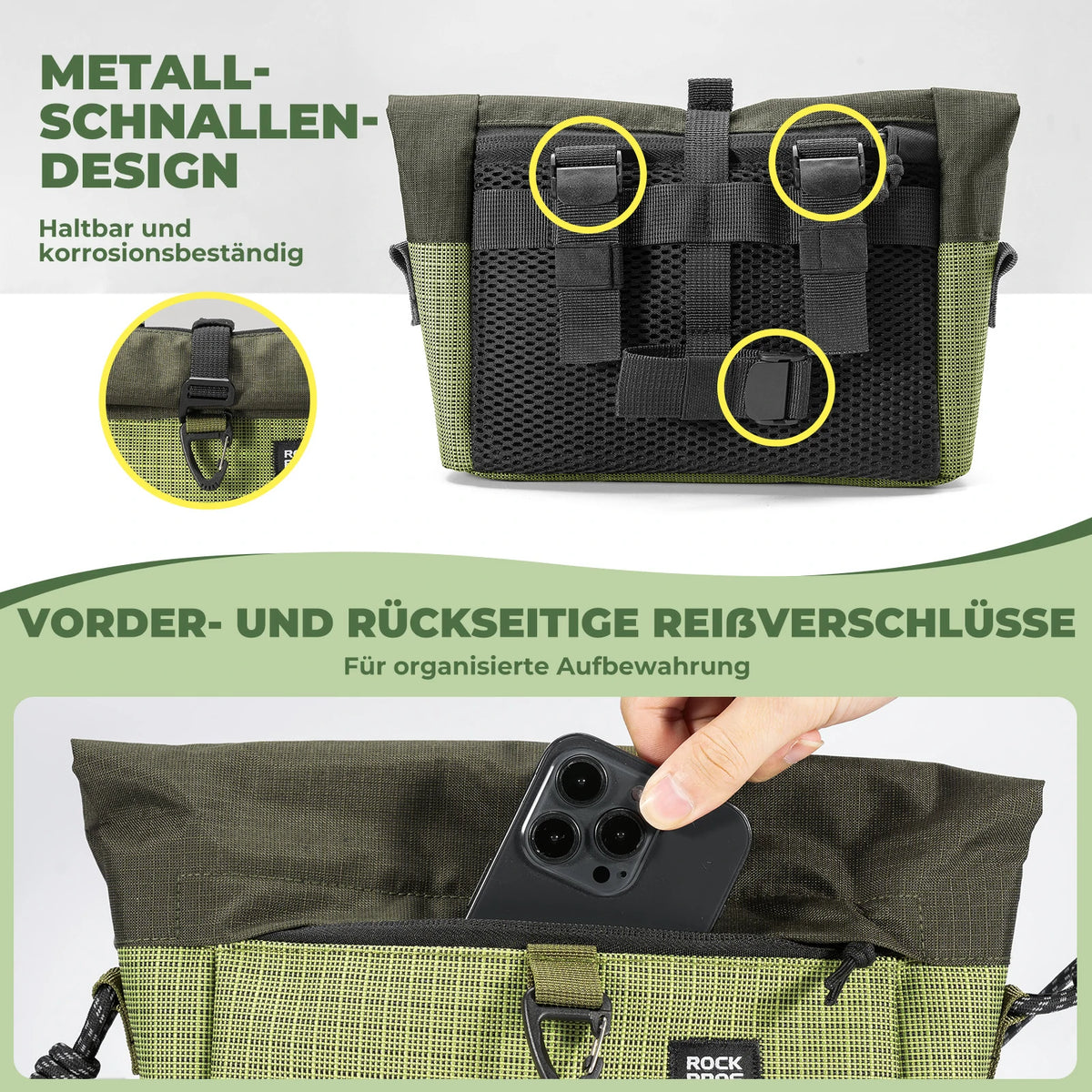 1,8L-2,7L Erweiterbare Lenkertasche für Brompton – ROCKBROS-DE