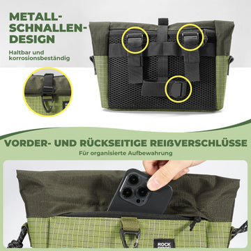1,8L-2,7L Erweiterbare Lenkertasche für Brompton – ROCKBROS-DE