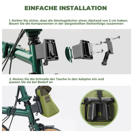 Lenkertasche für Flatbar & Brompton – 2,8‑4,6 L (expandierbar)