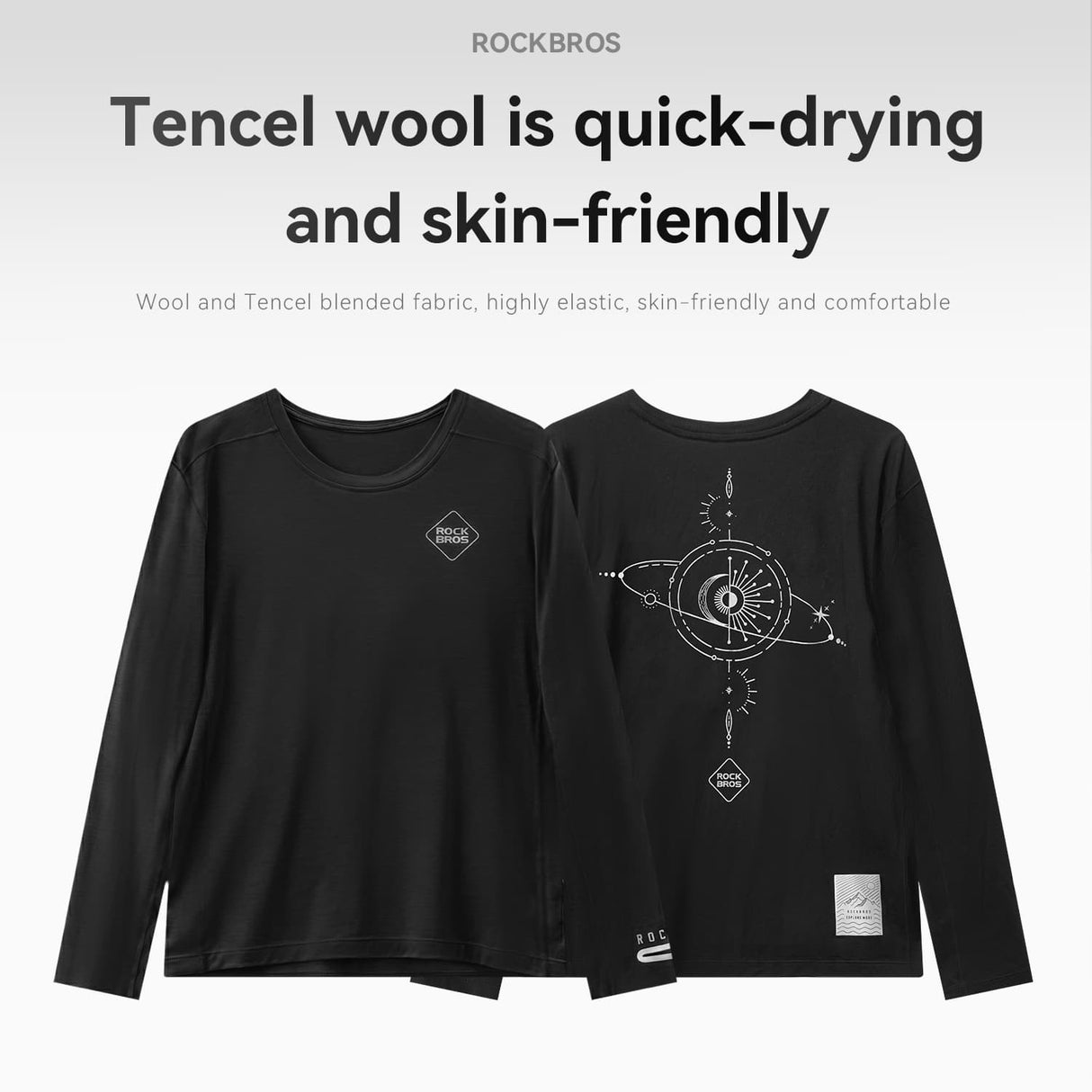 ROCKBROS Herren-Radtrikot aus Merinowolle und Tencel