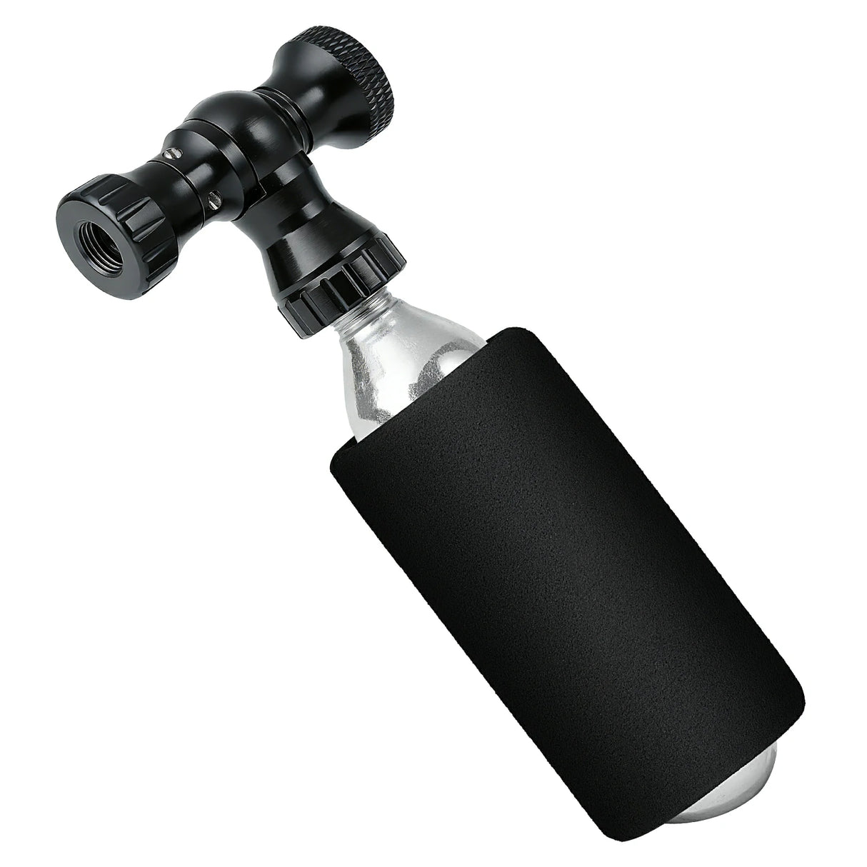 Mini-Fahrradpumpe mit CO₂-Adapter – Tragbar, Presta & Schrader Kompatibel, bis 80 PSI