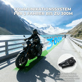 Motorrad‑Intercom Bluetooth Headset – 300 m Reichweite, IP56 wasser‑ & staubdicht