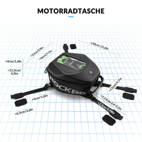 Motorrad‑Tankrucksack – Mit Regenschutz & abnehmbaren Schultergurten, 7 L